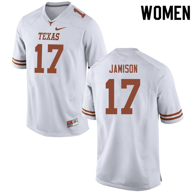 Women #17 D'Shawn Jamison Texas Longhorns College Football Jerseys Sale-White